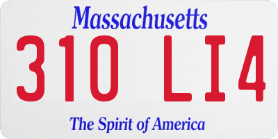 MA license plate 310LI4