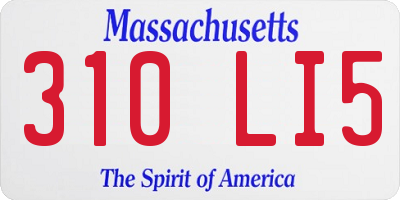 MA license plate 310LI5