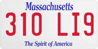 MA license plate 310LI9