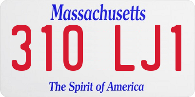 MA license plate 310LJ1