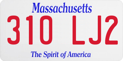 MA license plate 310LJ2
