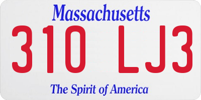MA license plate 310LJ3