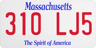 MA license plate 310LJ5