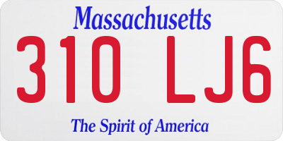 MA license plate 310LJ6