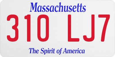 MA license plate 310LJ7