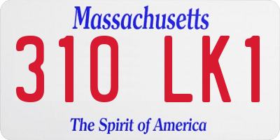MA license plate 310LK1