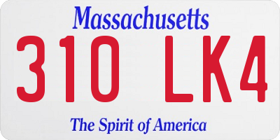 MA license plate 310LK4