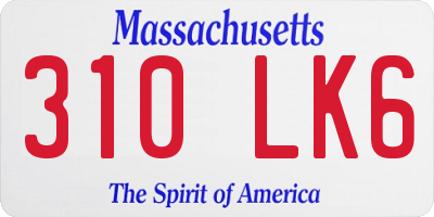 MA license plate 310LK6