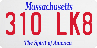 MA license plate 310LK8