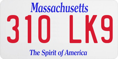 MA license plate 310LK9