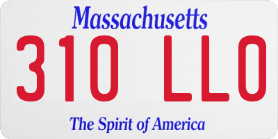 MA license plate 310LL0