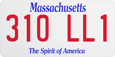 MA license plate 310LL1