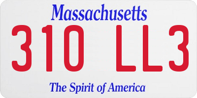 MA license plate 310LL3