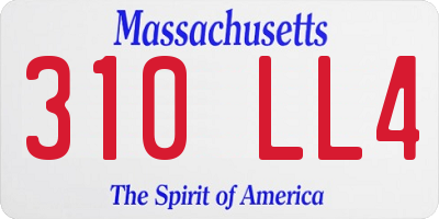 MA license plate 310LL4