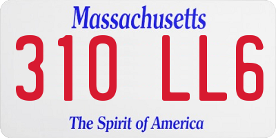 MA license plate 310LL6