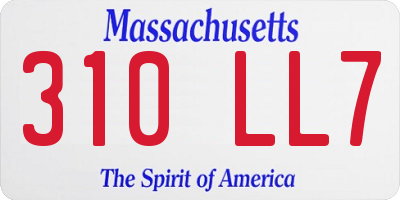 MA license plate 310LL7