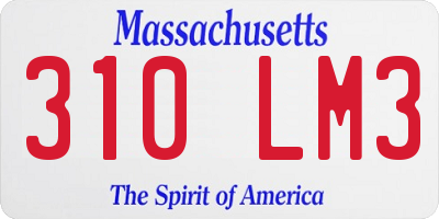 MA license plate 310LM3