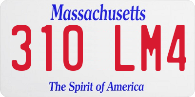 MA license plate 310LM4