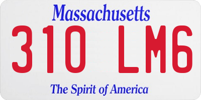 MA license plate 310LM6