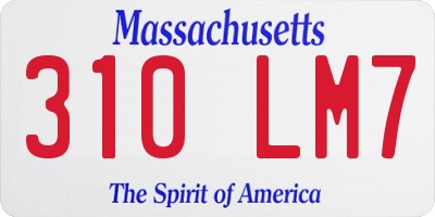 MA license plate 310LM7