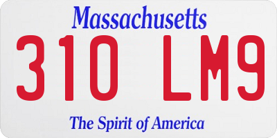 MA license plate 310LM9