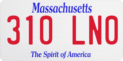 MA license plate 310LN0