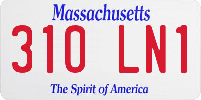MA license plate 310LN1