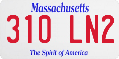MA license plate 310LN2