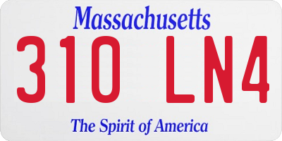 MA license plate 310LN4