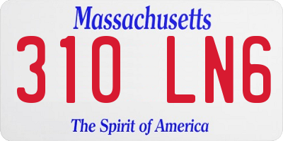 MA license plate 310LN6