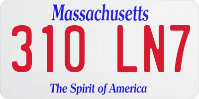 MA license plate 310LN7