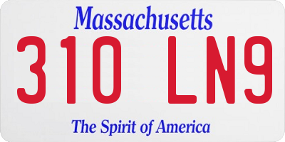 MA license plate 310LN9