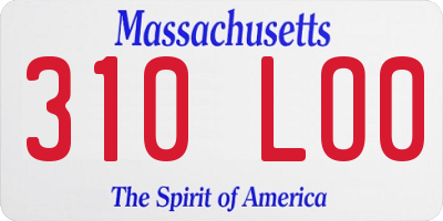 MA license plate 310LO0