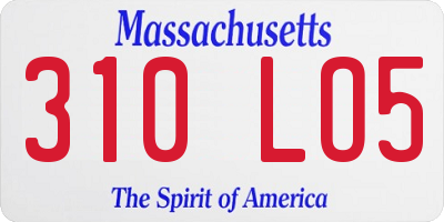 MA license plate 310LO5
