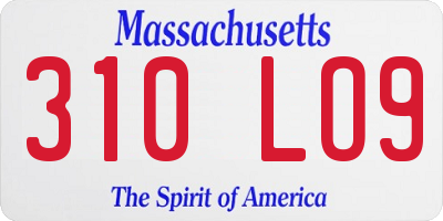 MA license plate 310LO9