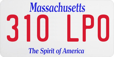 MA license plate 310LP0
