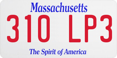 MA license plate 310LP3
