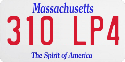 MA license plate 310LP4