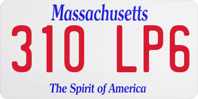 MA license plate 310LP6
