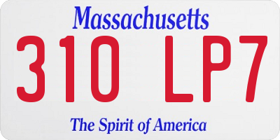 MA license plate 310LP7