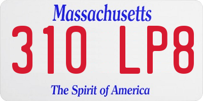 MA license plate 310LP8