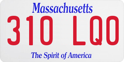 MA license plate 310LQ0