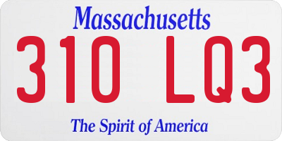MA license plate 310LQ3