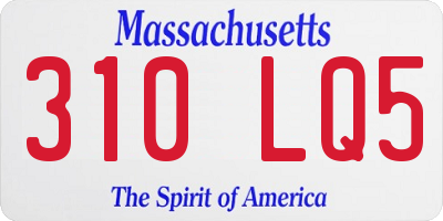 MA license plate 310LQ5