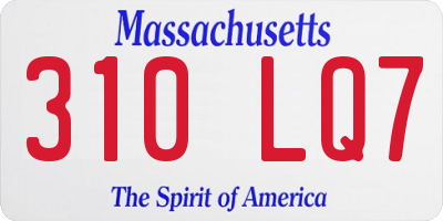 MA license plate 310LQ7