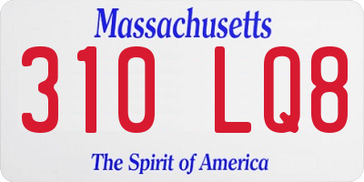 MA license plate 310LQ8