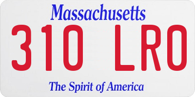 MA license plate 310LR0