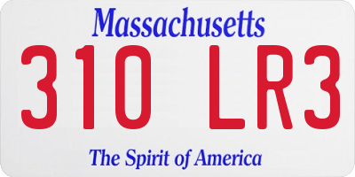 MA license plate 310LR3