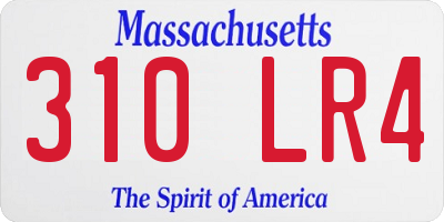 MA license plate 310LR4