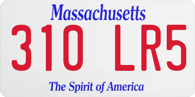 MA license plate 310LR5
